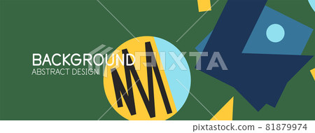 Abstract background. Blocks, lines, triangles, circles composition. Techno or business concept for wallpaper, banner, background, landing page Abstract background. Blocks, lines, triangles, circles composition. Techno or business concept for wallpaper, banner, background, landing page 81879974