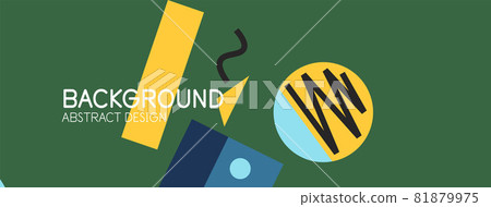 Abstract background with blocks, lines, geometric shapes. Techno or business concept for wallpaper, banner, background, landing page 81879975