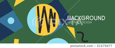 Abstract background. Blocks, lines, triangles, circles composition. Techno or business concept for wallpaper, banner, background, landing page Abstract background. Blocks, lines, triangles, circles composition. Techno or business concept for wallpaper, banner, background, landing page 81879977