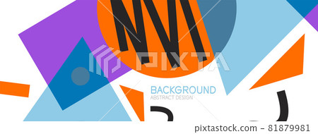 Abstract background. Blocks, lines, triangles, circles composition. Techno or business concept for wallpaper, banner, background, landing page Abstract background. Blocks, lines, triangles, circles composition. Techno or business concept for wallpaper, banner, background, landing page 81879981