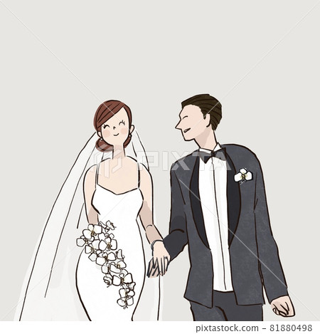Phalaenopsis orchid, bride with bouquet of phalaenopsis, bride and groom, wedding, wedding, white background Phalaenopsis orchid, bride with bouquet of phalaenopsis, bride and groom, wedding, wedding, white background 81880498