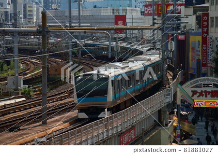 Yamanote Line E235 series and Keihin Tohoku Line E233 series near Ueno Station, Taito-ku, Tokyo 81881027