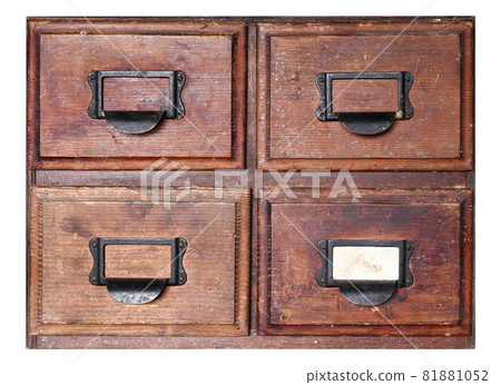 Old wooden drawers isolated on background Old wooden drawers isolated on background 81881052