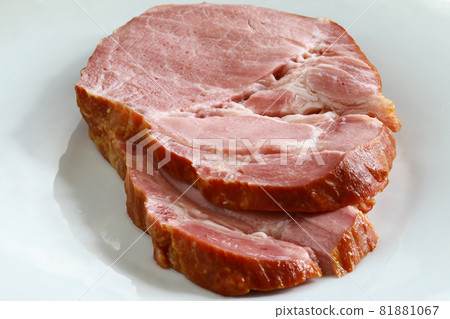 Two slices of smoked neck Two slices of smoked neck 81881067