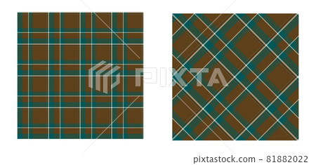 Plaid pattern in brown and green. Vector herringbone textured seamless tartan check plaid background for flannel shirt or other modern autumn winter textile print. Plaid pattern in brown and green. Vector herringbone textured seamless tartan check plaid background for flannel shirt or other modern autumn winter textile print. 81882022