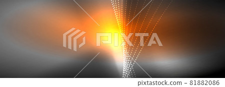 Neon shiny color background with light glowing wave line particles. Wallpaper background, design templates for business or technology presentations, internet posters or web brochure covers 81882086