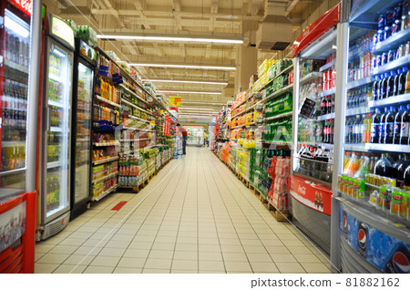 Carrefour supermarket chain, market corridors and products, beverage section, Maltepe Istanbul Turkey 13 September 2012 Carrefour supermarket chain, market corridors and products, beverage section, Maltepe Istanbul Turkey 13 September 2012 81882162