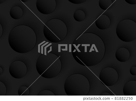 3D black circles embossed seamless pattern on dark background and rough texture 81882250