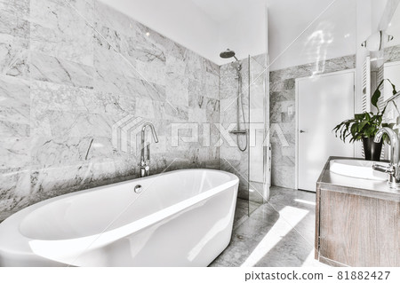 Interior design of beautiful and elegant bathroom 81882427