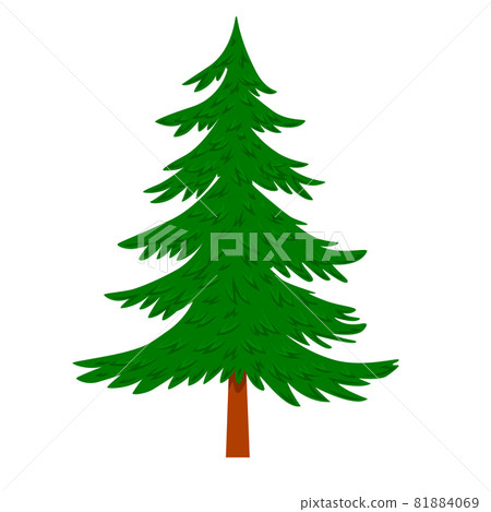 Illustration of pine tree in cartoon style isolated on white background. Design element for poster, banner, card, emblem. Vector illustration Illustration of pine tree in cartoon style isolated on white background. Design element for poster, banner, card, emblem. Vector illustration 81884069