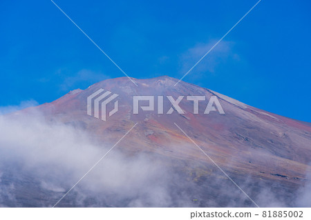 （靜岡縣）首次降雪的山頂富士山 81885002