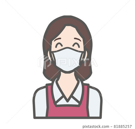 戴著面具的微笑超市店員圖標 戴著面具的微笑超市店員圖標 81885257