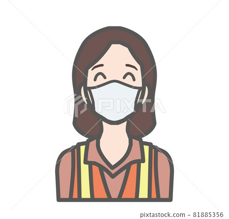 戴著面具的微笑建築工人的圖標 戴著面具的微笑建築工人的圖標 81885356