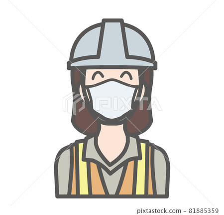 戴著面具的微笑建築工人的圖標 戴著面具的微笑建築工人的圖標 81885359