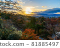 [Kyoto] Autumn leaves and the cityscape of Kyoto 81885497