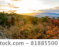 [Kyoto] Autumn leaves and the cityscape of Kyoto 81885500