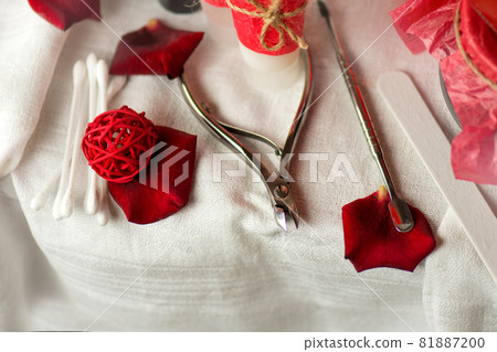 Nail color palette. Manicurist work process. Manicure and nails care. Nail color palette. Manicurist work process. Manicure and nails care. 81887200