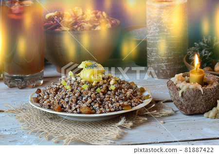 Wheat porridge which on Eve Christmas. 81887422