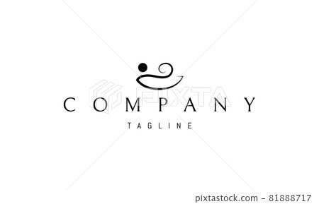 Vector logo on which an abstract image of a person lying in a comfortable bath. 81888717