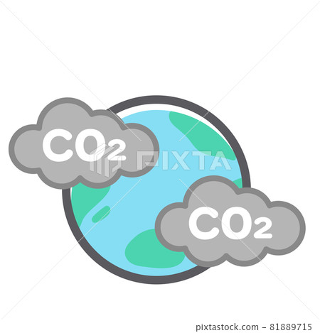 地球關於二氧化碳造成的污染的插圖 81889715