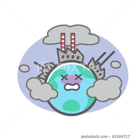 Illustration of the earth regarding pollution caused by co2 Illustration of the earth regarding pollution caused by co2 81889717