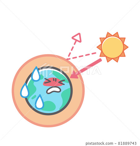 Earth Illustration Set On Greenhouse Gases Stock Illustration