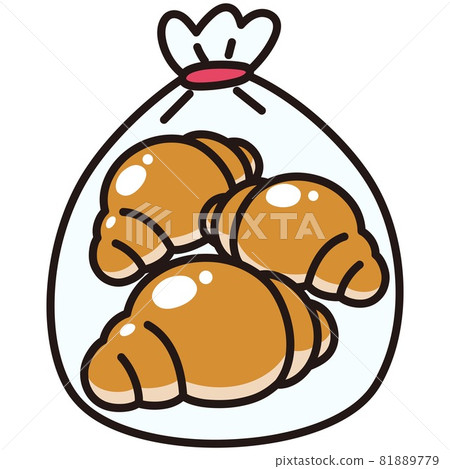 Bread roll in a bag / cut illustration material 81889779
