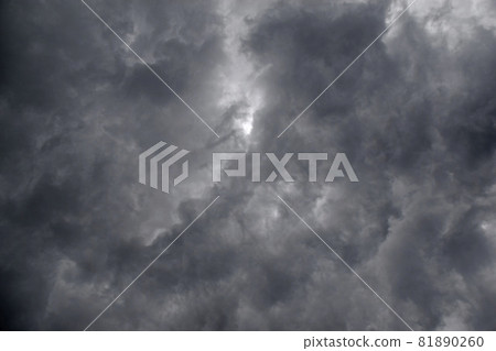 Storm hurricane blue leaden torn clouds on the horizon Storm hurricane blue leaden torn clouds on the horizon 81890260