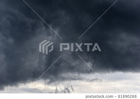 Storm hurricane blue leaden torn clouds on the horizon Storm hurricane blue leaden torn clouds on the horizon 81890268