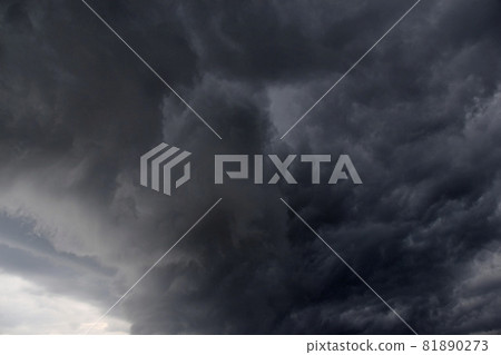 Storm hurricane blue leaden torn clouds on the horizon Storm hurricane blue leaden torn clouds on the horizon 81890273