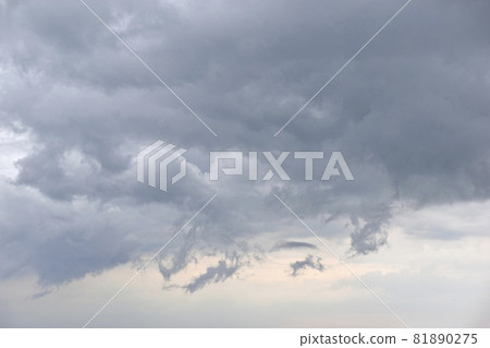 Storm hurricane blue leaden torn clouds on the horizon Storm hurricane blue leaden torn clouds on the horizon 81890275