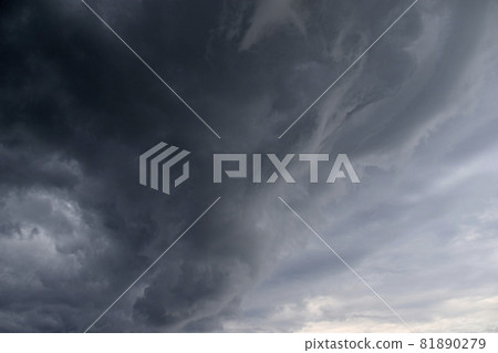 Storm hurricane blue leaden torn clouds on the horizon Storm hurricane blue leaden torn clouds on the horizon 81890279