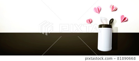 Sanitizer wipe with paper craft hearts 81890668