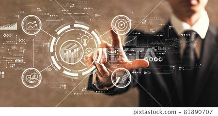 Data Analysis concept with businessman Data Analysis concept with businessman 81890707