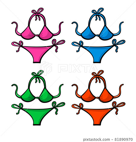 woman beach colorful swimwear 81890970