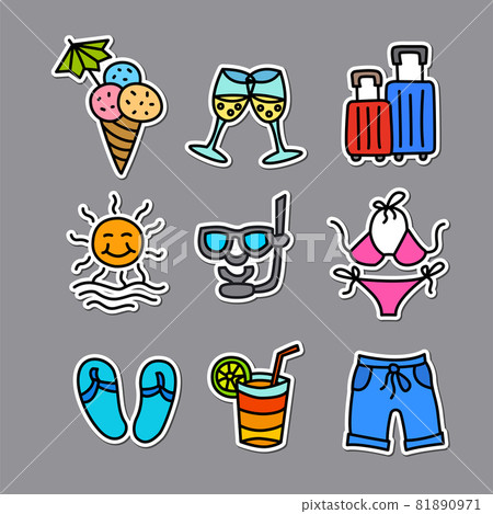 beach resort stickers 81890971