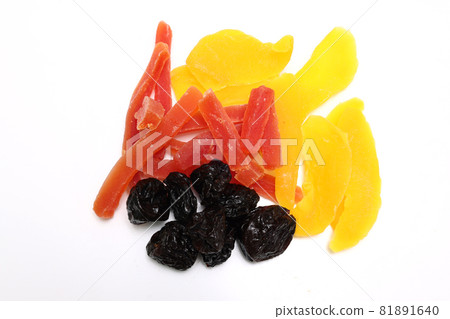 Dried fruits on white background 81891640