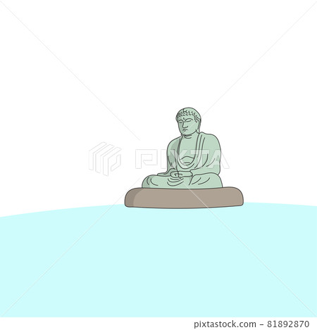 Great buddha statue in kamakura japan illustration vector isolated on white background Great buddha statue in kamakura japan illustration vector isolated on white background 81892870