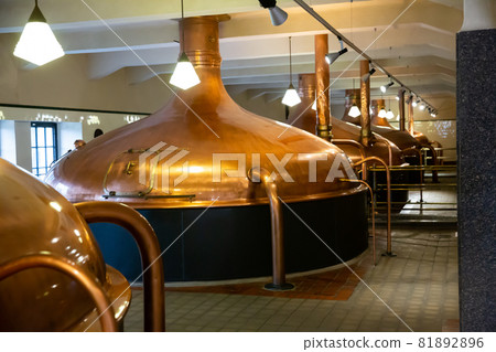 Brewery brewhouse interior.  81892896