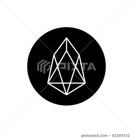 EOS coin icon isolated on white background. Eos crypto currency chrystal coin icon vector EOS coin icon isolated on white background. Eos crypto currency chrystal coin icon vector 81893552