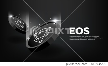 EOS coin cryptocurrency concept banner background. EOS coin cryptocurrency concept banner background. 81893553