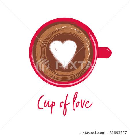 Cup of love. Lettering with a cup of coffee vector. Cup of love. Lettering with a cup of coffee vector. 81893557