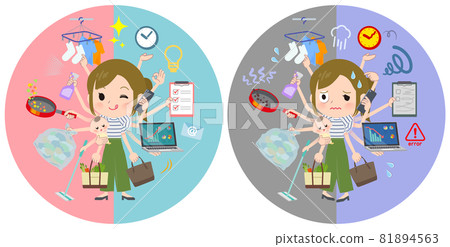 A set of casual fashion women who multitask in the office and private A set of casual fashion women who multitask in the office and private 81894563