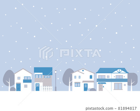 Background material_Cityscape_Winter residential area 81894817