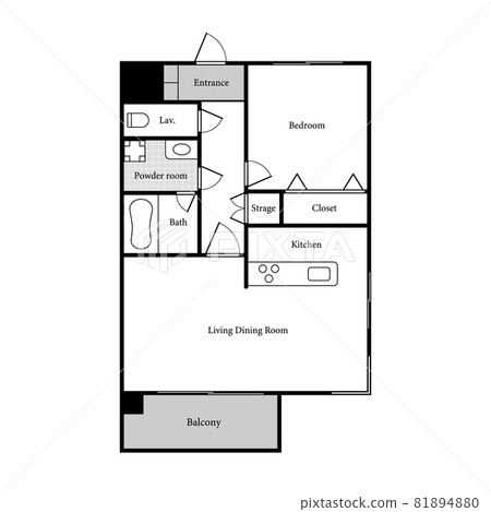 Floor plan of 1LDK type room (sample) 81894880