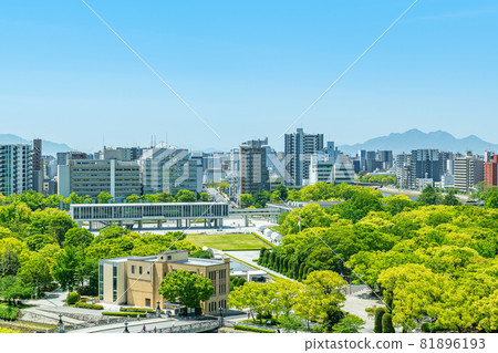 廣島縣廣島市廣島和平紀念公園和平紀念博物館晴天 81896193