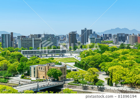 廣島縣廣島市廣島和平紀念公園和平紀念博物館晴天 81896194