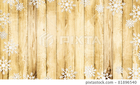 Snowflake and wood grain background material 81896540