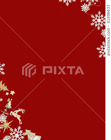 Christmas ornaments and red background 81896633