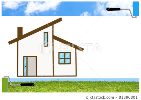 Image of painting the exterior walls of a house Image of painting the exterior walls of a house 81896801